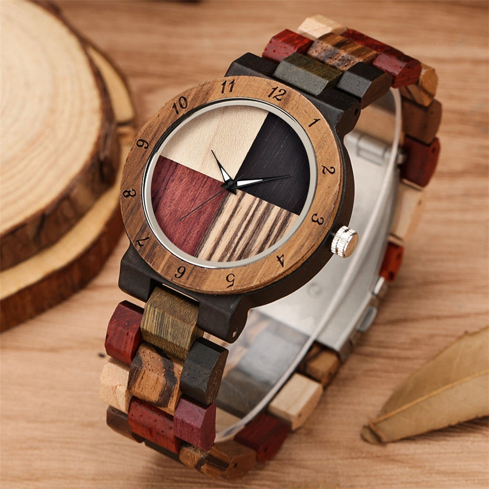 Ladies Wood Color Wristwatch