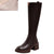 Leather Mid Calf Women's high Boots Square Heel Woman