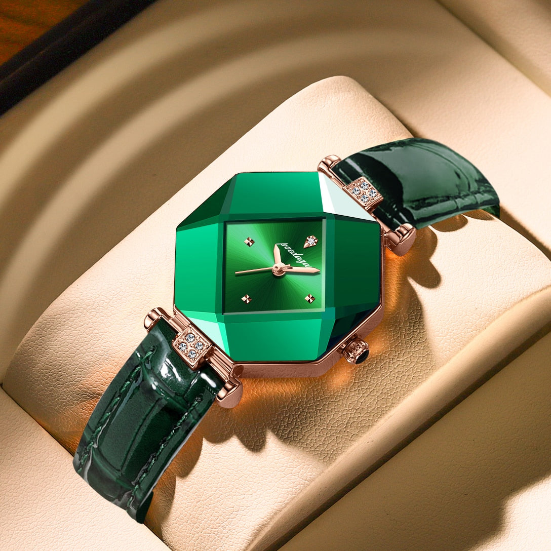 Emerald Elegance: Luxury Diamond Women's Watch