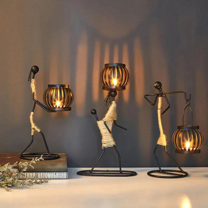 Creative Iron Candle Holder: Elegant Metal Candlesticks for Wedding, Christmas, & Home Décor