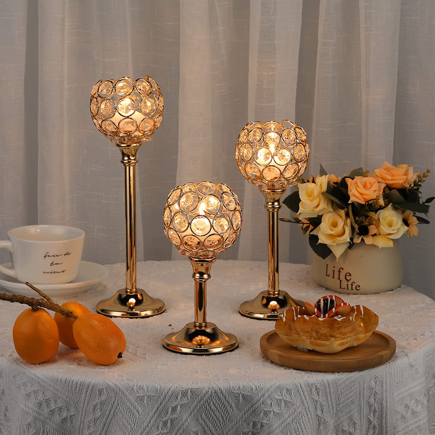 Romantic Retro Candle Holders: Elegant Table Centerpieces for Weddings, Christmas, and Home Parties