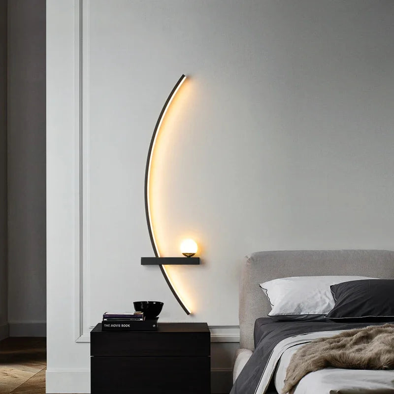 Nordic LED Wall Lamp: Stripes Wall Sconce for Bedroom, Bedside, Living Room, Study, Stairs, Home Decor, Indoor Lighting Fixture