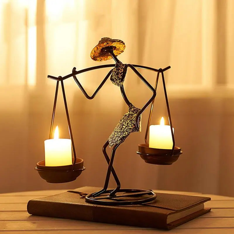 Creative Iron Candle Holder: Elegant Metal Candlesticks for Wedding, Christmas, & Home Décor