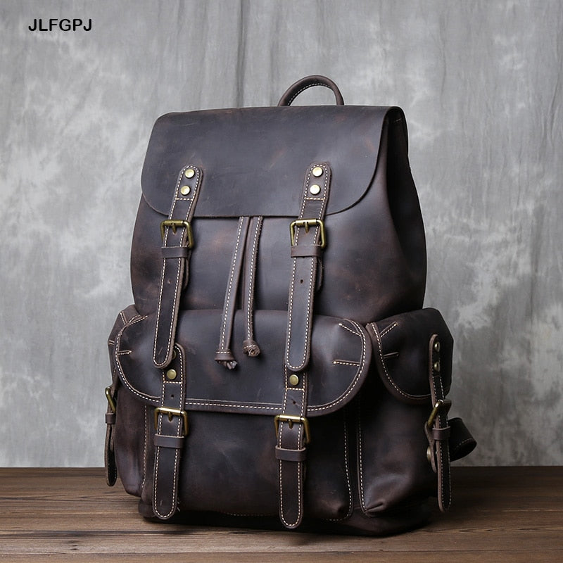 Genuine Leather Travel Vintage Backpack