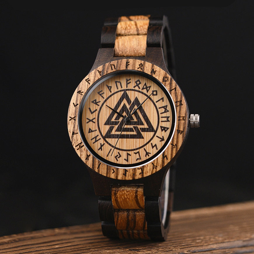 Viking Men's Vintage Wooden Watch